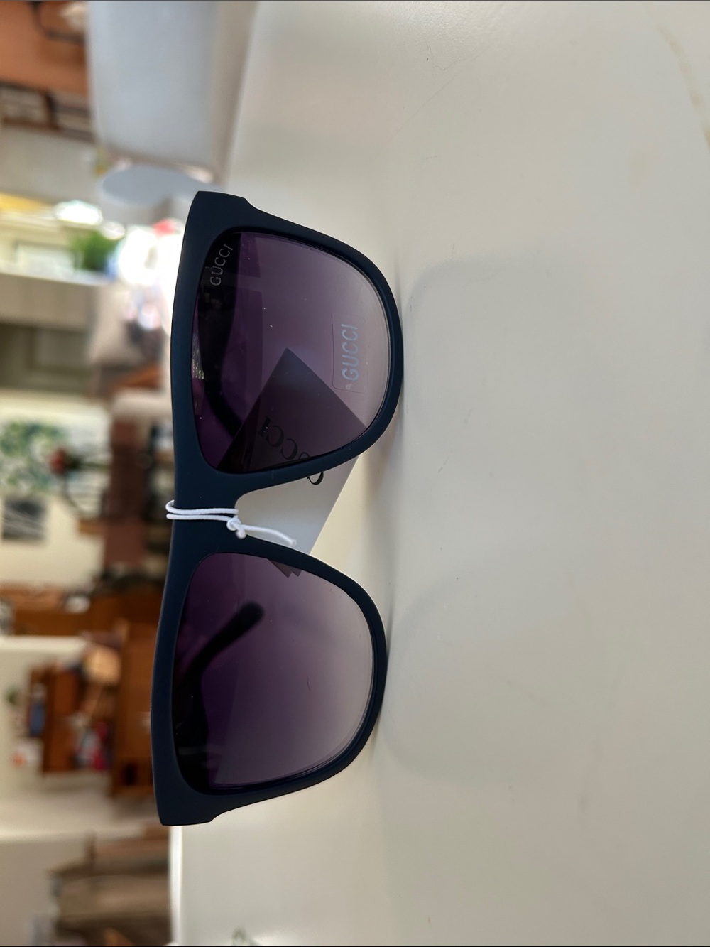 Blue frame Women's Sunglasses with Signature Web Stripe